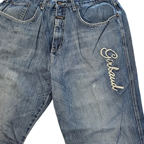 MARITHE FRANCOIS GIRBAUD Mens Y2K Embroidered Jeans Baggy